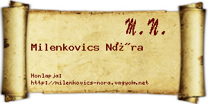 Milenkovics Nóra névjegykártya